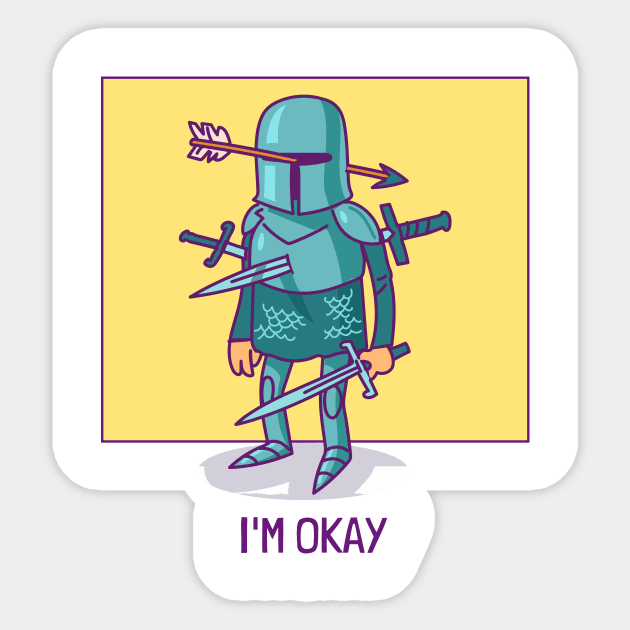 Injured Man Says I'M Okay Sarcasm Sticker by Mrkedi